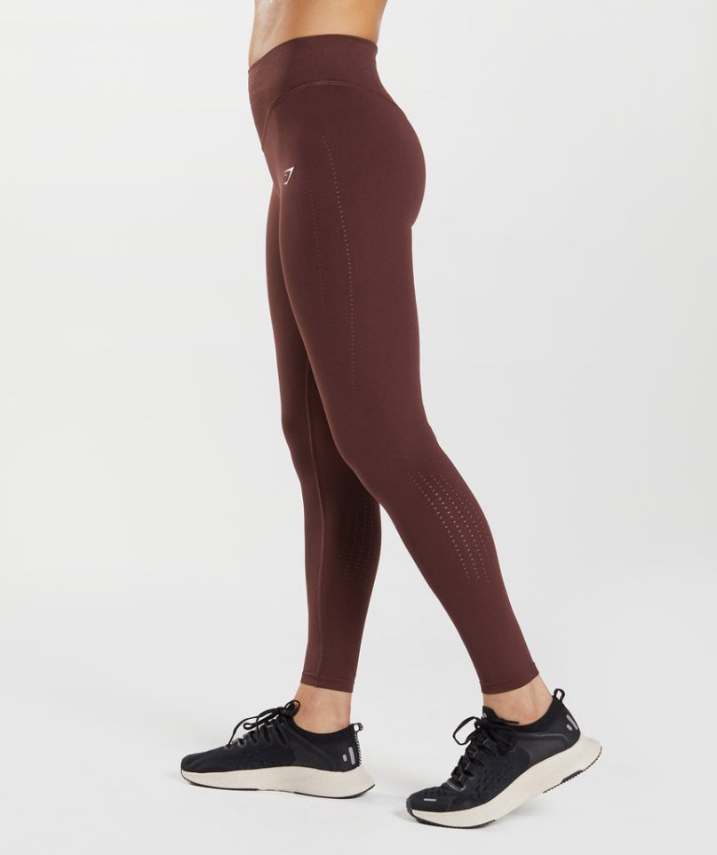 Women's Gymshark Sweat Seamless Sculpt Leggings Burgundy | CA 6185A3